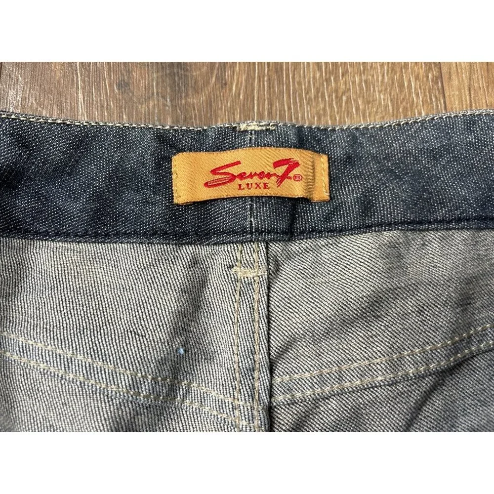 Seven 7 Jeans Womens Blue Luxe Flare Light Wash Button Fly Denim 42x27 tagged 22